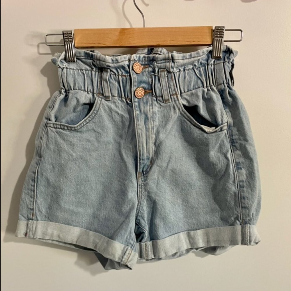Summer High Waist Denim Shorts Women Casual Loose Roll Up Hem, Siz 00